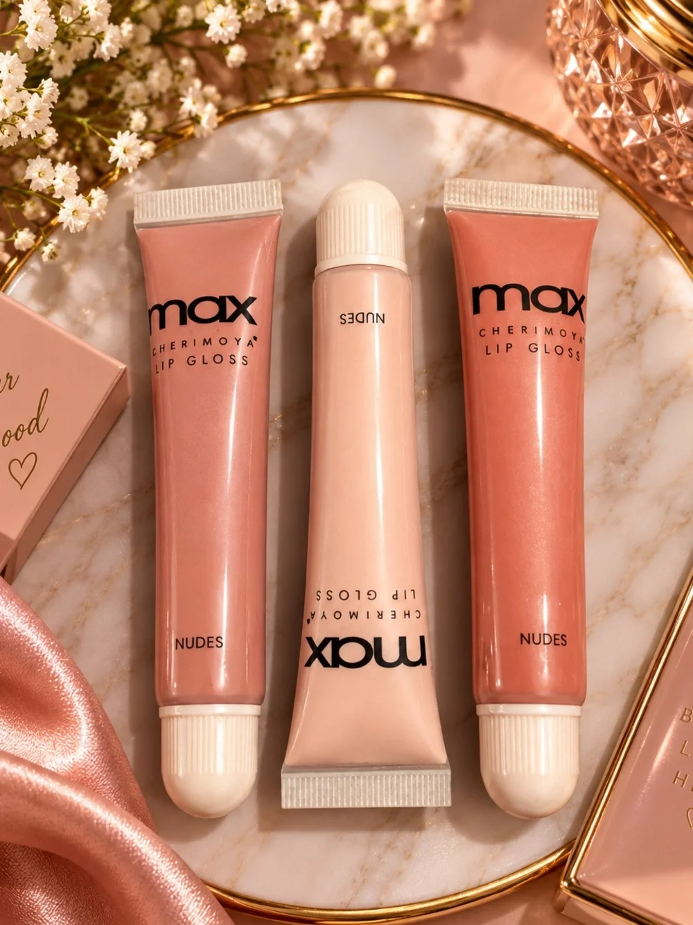 Nudes Lip Gloss Trio - Pink & Peach Shades